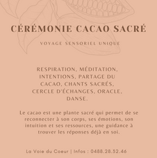 Atelier Cérémonie Cacao Sacré
